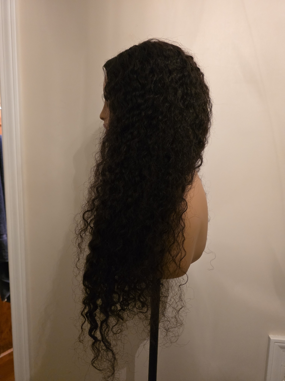 Deep Wave/curly Human Hair Lace Front Wig - Natural Black - Picture 2 of 7